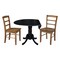International Concepts 42 in. Dual Drop Leaf Table with 2 Ladder Back Dining Chairs - 3 Piece Dining Set K46-42DP-C59-2P - alternate 3